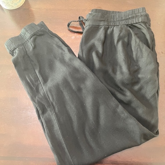 Sunday Best Aritzia Black Elastic Waistband Jogger Size Medium Comfy Flowy Relax - Picture 1 of 6